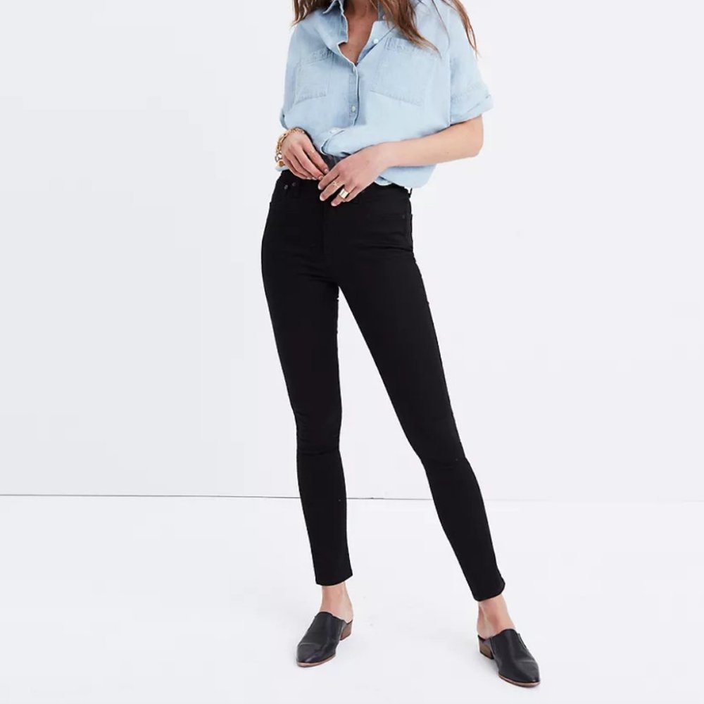 Madewell 10in High Rise Skinny Jeans Size 27 Black (Carbondale Wash)